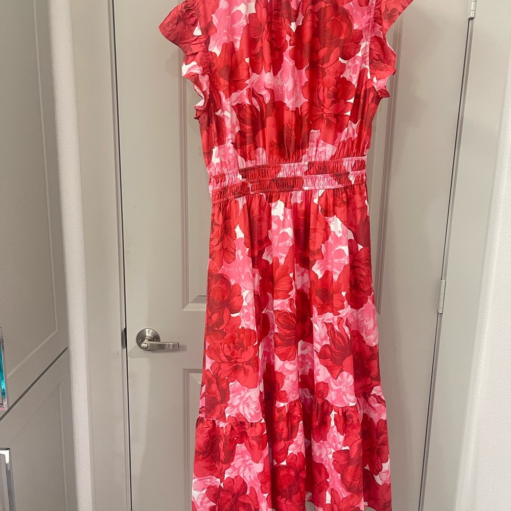 ODDY Red and Pink Plus Size Dress - Picture 3 of 3